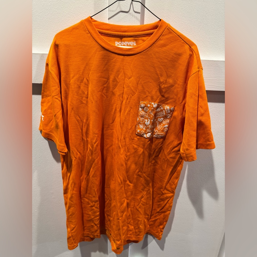 Popeyes Unisex Shirt Orange Short-Sleeve Large